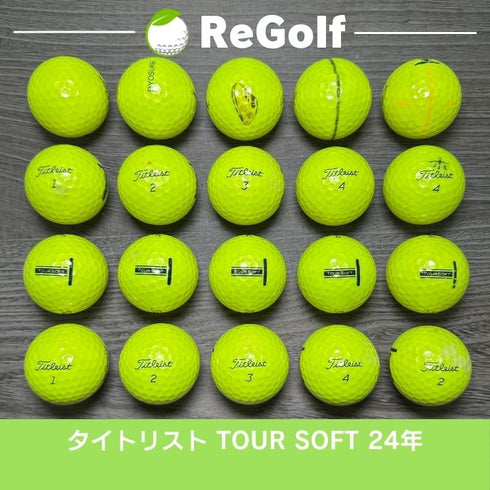 【中古】 ロストボール タイトリスト ツアーソフト イエロー 2024年モデル 20球 Cランク ゴルフボール リゴルフ